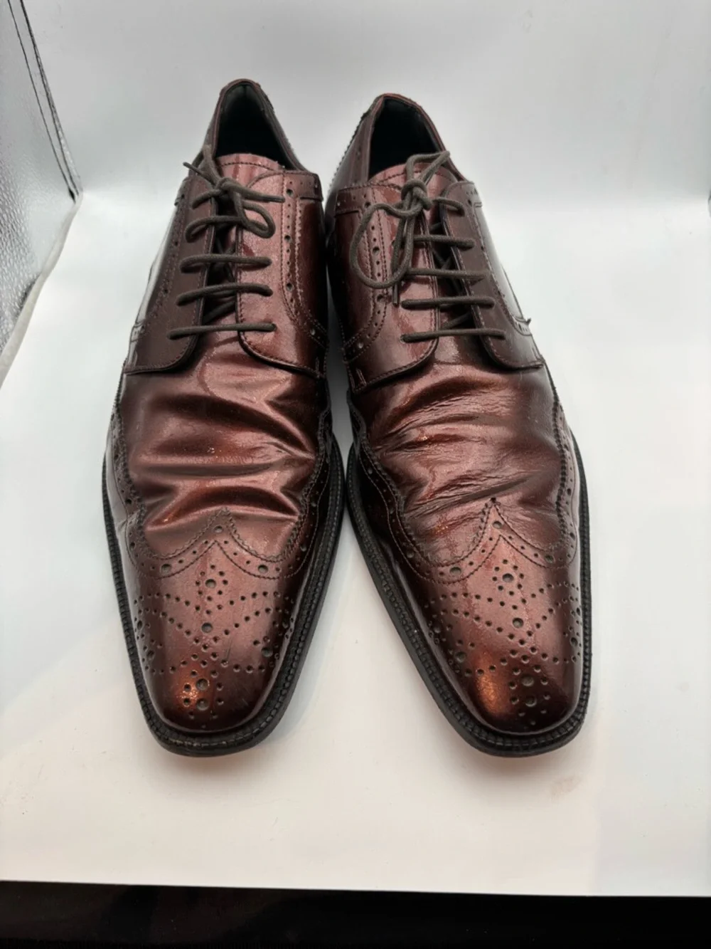 Dolce Gabbana Men's Burgundy Leather Wingtip Dress Shoes size 9